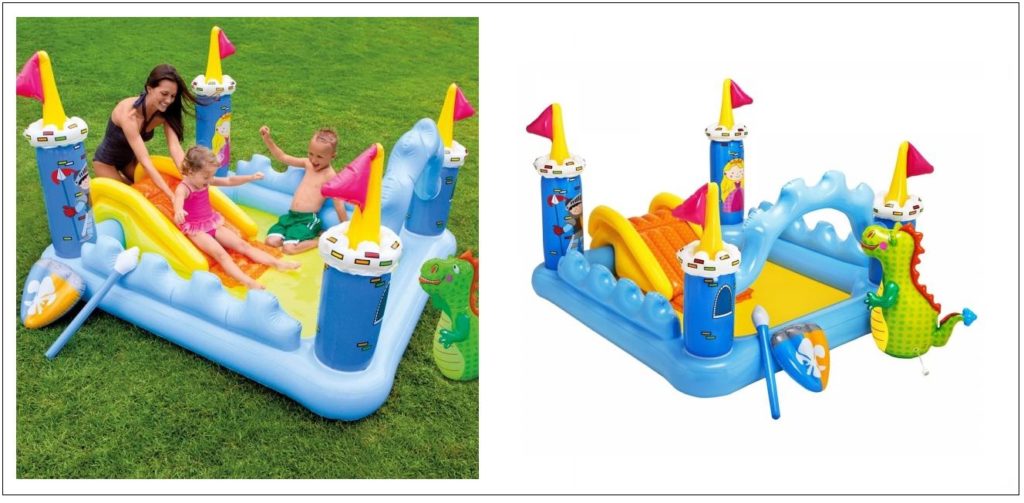 Aprender jugando con el centro de juego con agua Intex castillo